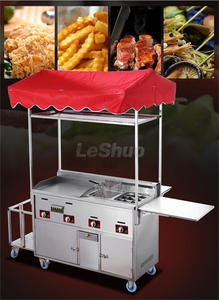 Carretto Commerciale per Street Food, Carrello Mobile a Spinta per Griglia, Friggitrice, Vendita Ambulante di Ciambelle e Fast Food - Product Image 5
