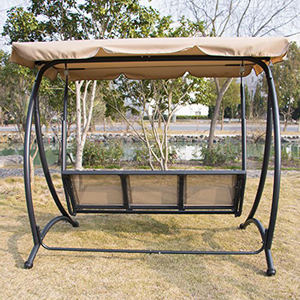 Outdoor Garden Aluminium Porch <b>Patio</b> <b>Swings</b> 3 Seat Grey Cushions - Product Image 4