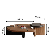 Juego de mesa de centro de madera de diseño simple y de alta calidad para sala de estar, mesa de lujo moderna y creativa de nogal en venta