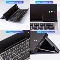 Keyboard portabel lipat tiga kunci nirkabel, keyboard lipat Italia bord dapat diisi ulang