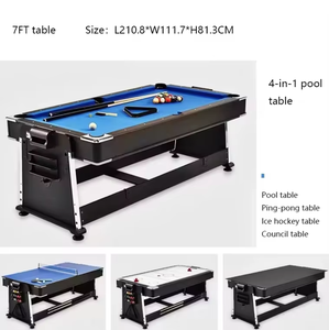 Haute 4-en-1 7FT Mini <span class=keywords><strong>Table</strong></span> Multi-Fonction Divertissement Intérieur Piscine <span class=keywords><strong>Billard</strong></span> Air Hockey Tennis <span class=keywords><strong>De</strong></span> <span class=keywords><strong>Table</strong></span> À Manger Top Moderne - Product Image 5