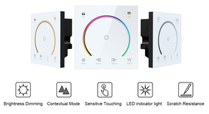 JIUAN 12V 24V <span class=keywords><strong>PWM</strong></span> 4A 4チャンネル壁に取り付けられたタッチパネルRGBW <span class=keywords><strong>LED</strong></span>調光器コントローラ384W最大荷重CE FCC ROHS - Product Image 2