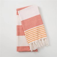 Customized Logo Eco-Friendly Cotton Turkish Tassel Beach Towel Sand-Free Bath Shower Recycled 100x180cm Towel