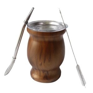 Tasse à yerba maté en acier inoxydable à double paroi de 8 oz avec bombilla - Product Image 5