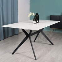 Meubles de maison de haute qualité, ensemble de Table à manger de luxe nordique, en céramique, Table à manger classique, base en métal