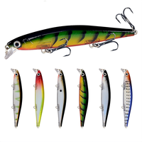 Leurre de pêche submersible Minnow 11cm 13.7g 3 hameçons pour eau douce et marine, longue portée, leurre artificiel dur de surface, appât complet