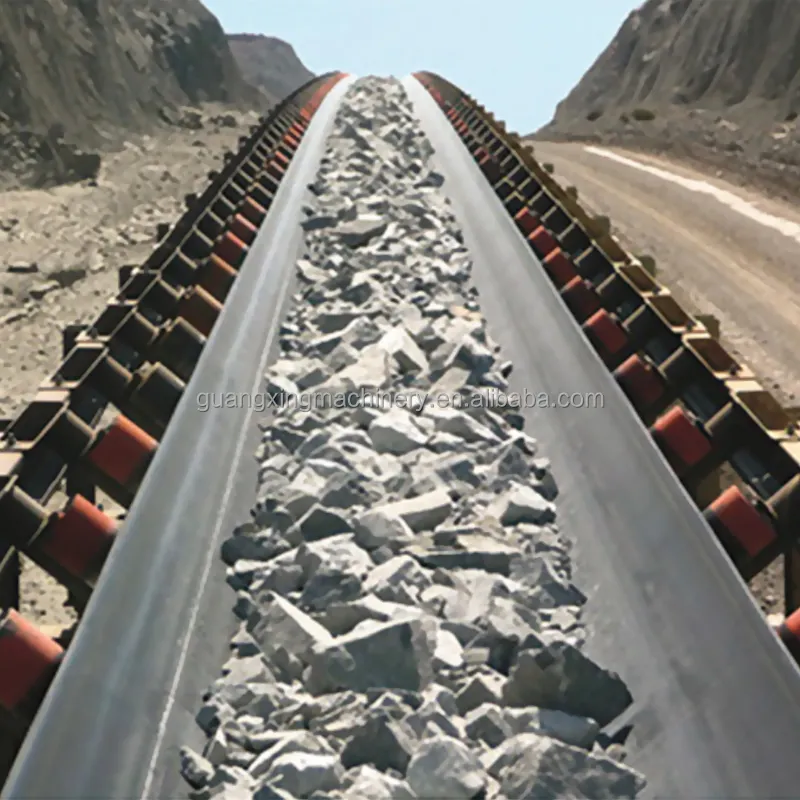 Transportador de cinta de minería inclinado de descarga de material a granel de servicio pesado industrial grande directo de fábrica