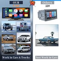 Portátil 10,26 ''HD IPS Pantalla táctil Estéreo para automóvil Navegación inalámbrica universal Control de voz Compatible con Apple Cars USB TV