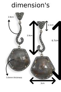 Pendientes de dos tonos con diamantes y zafiros – Elegantes pendientes de lujo para mujeres y niñas, joyería de moda con gemas brillantes para el día a día - Product Image 4