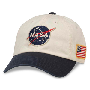 Cappellino da Baseball con Patch Ricamata Iconica NASA, Stile Vintage Effetto Invecchiato, Cotone Lavato, 6 Pannelli, Sportivo e Casual - Product Image 1