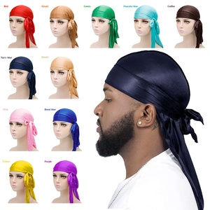 Chapeau de pirate à longue queue en satin imitation rayé, très vendu en Europe et en Amérique, écharpe d'hiver, <span class=keywords><strong>Durag</strong></span>, vente directe d'usine - Product Image 2
