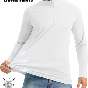 Camiseta de manga larga ligera estampada para hombre con cremallera 1/4, para pesca, running, protección solar, camisa de exterior, jersey con cremallera 1/4 - Product Image 2