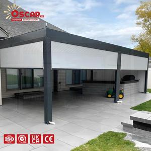 Sistema de Techo Retráctil de Aluminio para Exteriores <span class=keywords><strong>con</strong></span> Persianas, Mesas <span class=keywords><strong>con</strong></span> <span class=keywords><strong>Lona</strong></span> y Cortina para Jardín, Patio, Balcón, Pérgola - Product Image 1