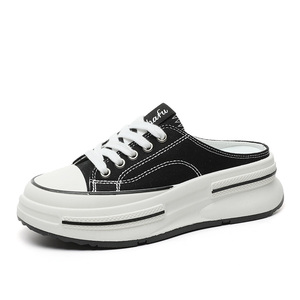 2026 New Women's <b>Canvas</b> Slip-On Shoes Spring Summer Breathable Thick Sole Mesh Lining <b>Round</b> Toe - Product Image 4