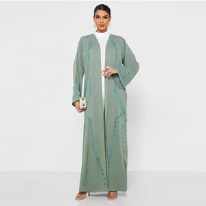 Robe longue brodée Abaya musulmane, vente en gros, bon marché, dernière robe musulmane islamique