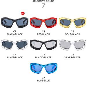 Lunettes de soleil tendance 2025 pour hommes, monture large argentée, protection UV400, style Y2K, lunettes de soleil œil de chat pour femmes - Product Image 5