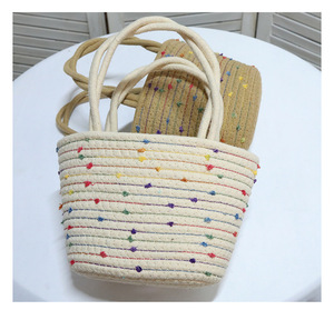 New Cotton Rope <b>Storage</b> <b>Basket</b> Wholesale Decorative Handheld Gift Small Flower Tote Bag Fashionable - Product Image 6
