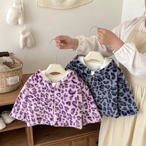 Winter boys and girls cute hooded fleece cotton-padded <strong>jackets</strong> for <strong>children</strong>, thickened warm leopard print coats for babies - Product Image 3