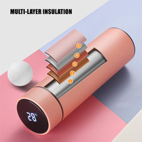 Thermos numérique en acier inoxydable isolé sous vide fiole de température smart LED thermo bouteille d'eau avec affichage de la température