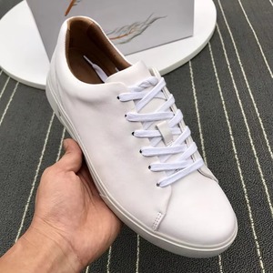 Chaussures décontractées pour hommes en cuir véritable souple, légères, antidérapantes, noires et blanches, pour le skateboard et le tennis, printemps-été - Product Image 2