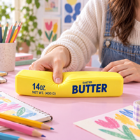 Jouet Squishy en forme de bâton de beurre en PU, doux, à rebond lent, anti-stress, réaliste, nouveauté alimentaire pour la décoration de bureau