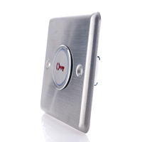 MiTEC Interrupteur à bouton-poussoir de sortie mécanique en métal pour le contrôle d'accès à la porte Logo LED à clé rouge Panneau en acier inoxydable