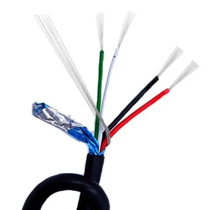 Cable blindado UL2725 2 3 4 5 6 8 Core 24AWG Cable eléctrico trenzado de PVC de alta flexibilidad