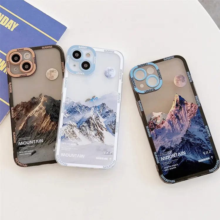 Per ragazzo uomo paesaggio custodia per telefono da montagna per iphone 10 e 11 12 xr custodie per telefono cover posteriore morbida in tpu trasparente per Iphone 13