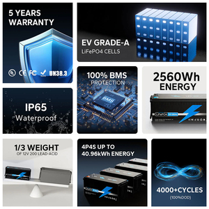 แบตเตอรี่ลิเธียม LiFePO4 12V 100Ah 200Ah 300Ah แบบ Deep Cycle ชาร์จได้ สำหรับ RV บ้านสำรองไฟ ระบบพลังงานแสงอาทิตย์ทางทะเล - Product Image 4