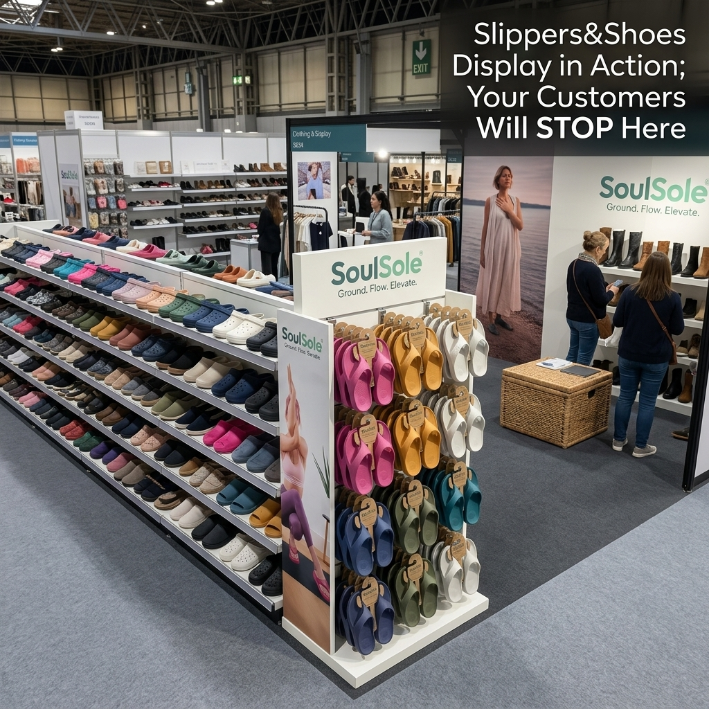 Wooden Floor Display Stand for Slippers/shoes/Boots Double-sided Display Racks with Hooks for Shoes Retail Supermarrket Shelves — view 2