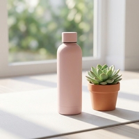 Bouteille d'eau isotherme portable en acier inoxydable sans BPA de 500 ml, écologique, avec revêtement en caoutchouc personnalisé, pour l'extérieur