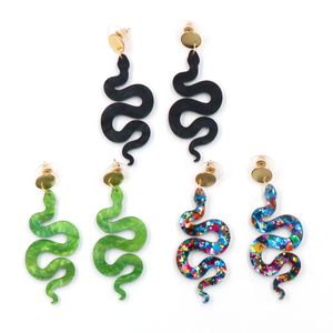 Personalizado serpiente espeluznante Halloween acrílico colgante pendiente joyería para mujeres directo de fábrica - Product Image 1