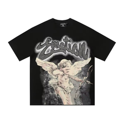 T-shirt Oversize da Uomo 100% Cotone di Alta Qualità BST, Nuova Moda Streetwear con Stampa Grafica Stile Mixed Emotions - Product Image 2