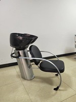 Chaise de lavage de cheveux de haute qualité à prix bon marché avec bassin noir pour salon de coiffure