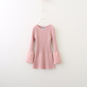 แพทเทิร์นถักไหมพรมทำมือสำหรับเด็ก ขายส่งเสื้อสเวตเตอร์เด็กผู้หญิงแบบยาว - Product Image 2