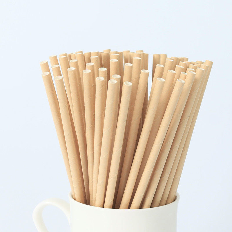 Brown Kraft Paper Straws-Extra Durable Cold Drinking Straws for Birthday, Wedding and Party Supplies Special Drinking Straws
