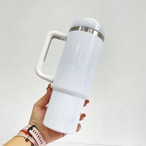 Gobelet de voyage isotherme en acier inoxydable à double paroi sous vide H2.0 de 30 oz et 40 oz pour sublimation, avec poignée et paille - Product Image 3