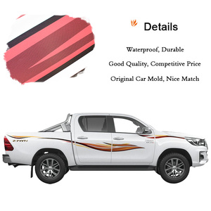 Autocollants de décoration de carrosserie autocollant latéral de voiture pour pick-up <span class=keywords><strong>hilux</strong></span> 2020 toyota <span class=keywords><strong>hilux</strong></span> 4D double cabine rayure lignes de voiture vinyle - Product Image 4
