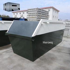 Poubelle à toit ouvert de 7 m3 pour le recyclage des déchets et la ferraille Poubelle de construction industrielle avec une extrémité inclinée sur le côté - Product Image 4