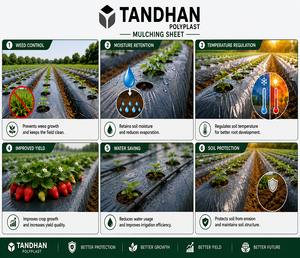 Heavy Duty PE Mulch Film Agricultural <b>Plastic</b> Sheet for Greenhouse Polyhouse Nursery Plantation Orchard Vineyard & We ed Control - Product Image 2