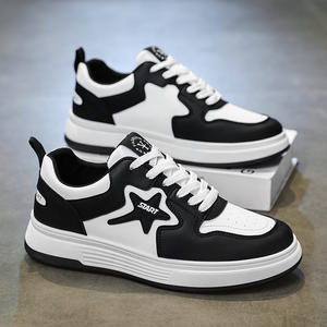 Chaussures pour hommes 2025 Nouvelle collection respirante blanche tendance à semelle épaisse, chaussures de sport décontractées de haute qualité, style marche et skateboard - Product Image 1