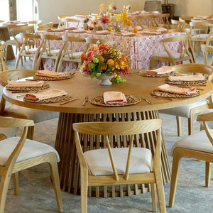 طاولة فاخرة حديثة للأعراس مصنوعة من الخشب الطبيعي الصلب 100٪ بسطح دائري قابل للإزالة مناسبة للتأجير في المناسبات - Product Image 2