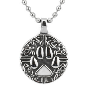 ケルトの盾結びの狼の爪の護符ネックレス（魔法の三角形付き） - Product Image 1