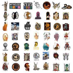 50 pièces esthétique <span class=keywords><strong>civilisation</strong></span> <span class=keywords><strong>grecque</strong></span> mythologie déesse zeus grèce mythes autocollant - Product Image 3