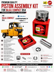 Kit de Pistón para Bajaj Compact BS4 63.50mm, Anillo de Pistón OEM con Recubrimiento de Molibdeno STD, Kit de Reparación de Motor de Motocicleta de Aleación Duradera - Product Image 5