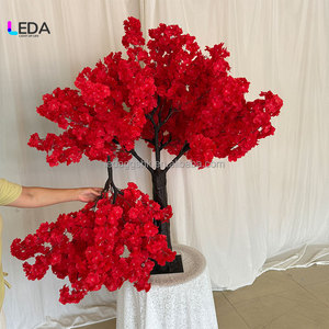 ต้นซากุระสีแดงประดิษฐ์จากผ้าไหม LEDA ขายดี ตกแต่งโต๊ะกลางสำหรับงานแต่งงาน งานวันเกิด และงานปาร์ตี้ - Product Image 2