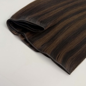 Extensiones de Cabello Genius Weft 1b-4 Color Europeo, Extensiones de Cabello Humano Genius Weft Cosidas a Mano, Muestras Gratis Disponibles - Product Image 5