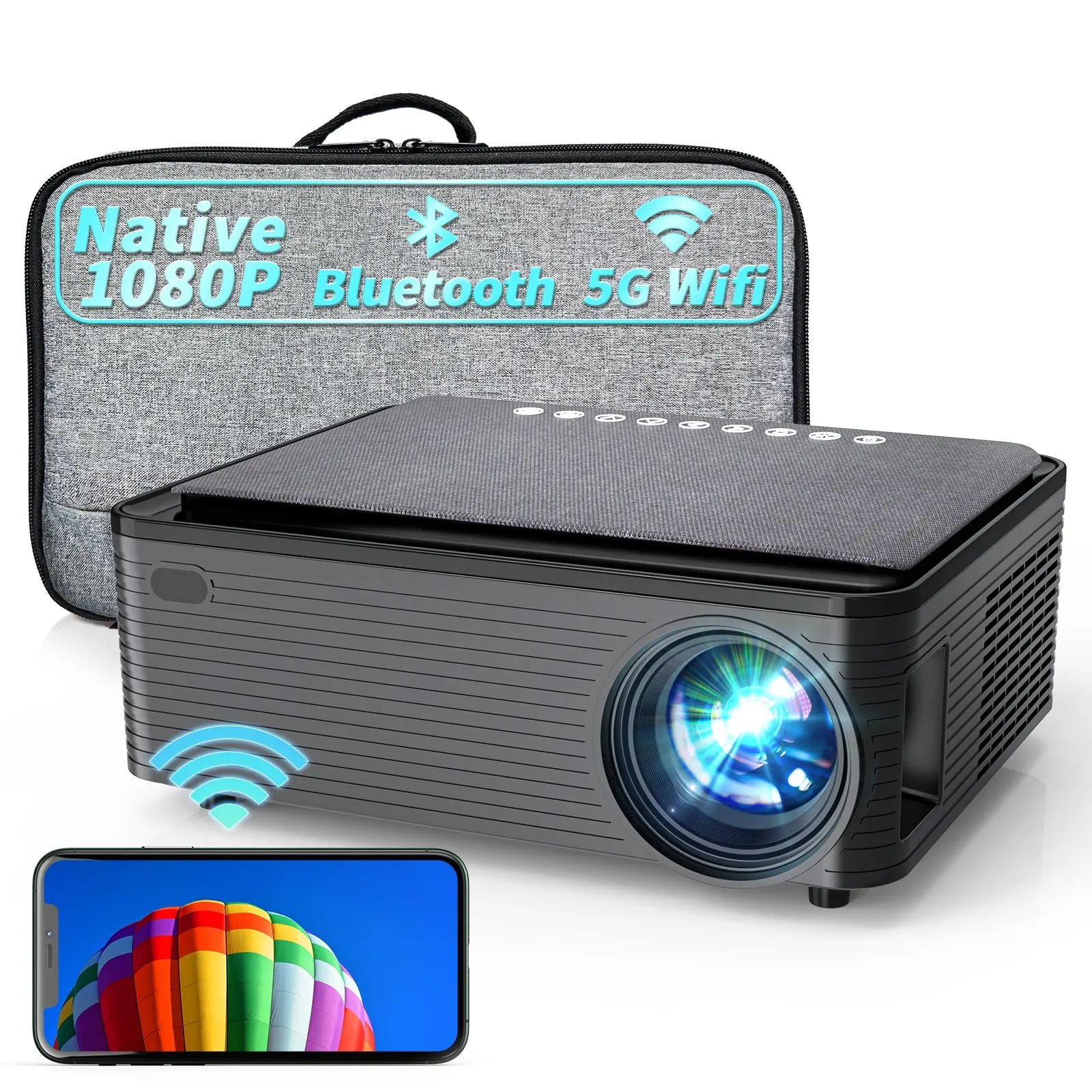 New 9000lumens full hd 1080p 4k multimedia smart projector Mobile Phone Dlp Video Small Projector