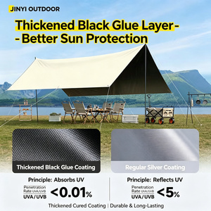 Heavy Duty Waterproof Camping Tent <b>Tarp</b> with Large Camping Awning Camping Sun Shelter Canopy for Travel Beach - Product Image 5