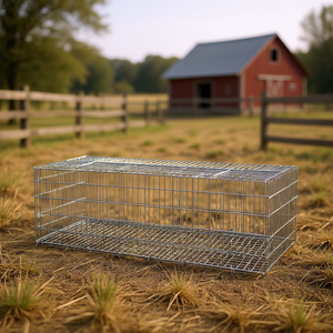 Jaula para Pollos 169.29 X 21.65 X 21.65 Pulgadas de Acero Galvanizado Plateado de Larga Duración para Avicultura - Product Image 2